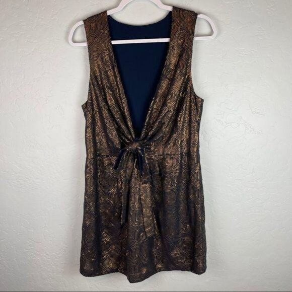 Free People Blue Paris Rock Sequin‎ Sleeveless Mini Dress Cocktail Party Size 6 - Picture 2 of 9